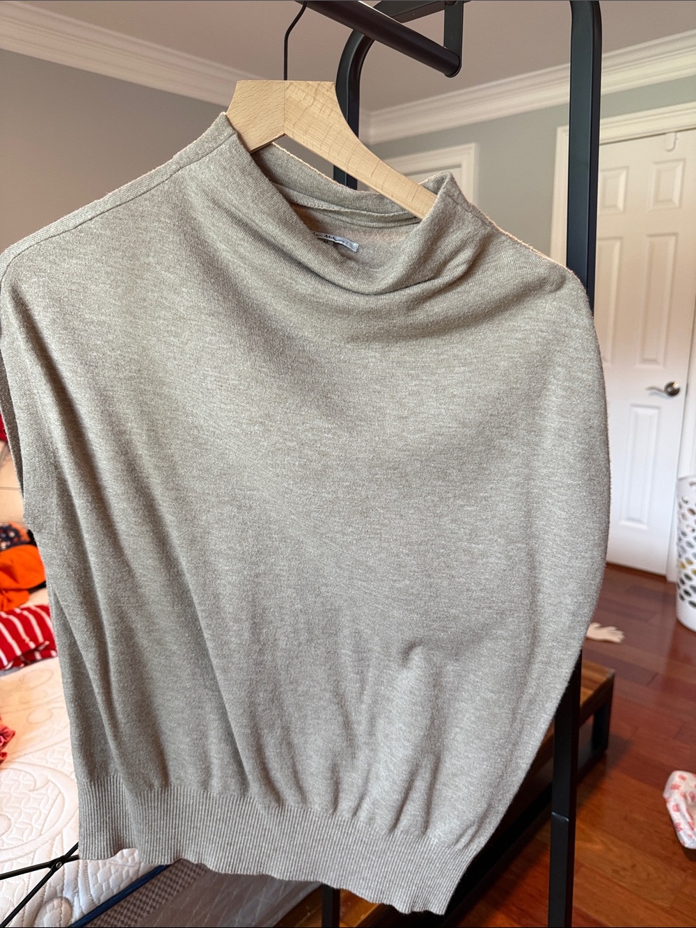 Light Cream Cowl Neck Knit Sweater